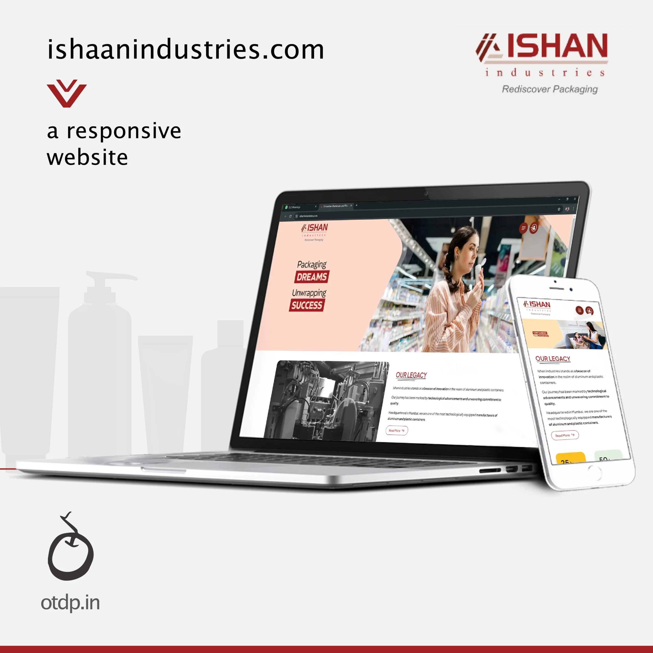 Responsive website design for industrial packaging company by Chennai web development agency