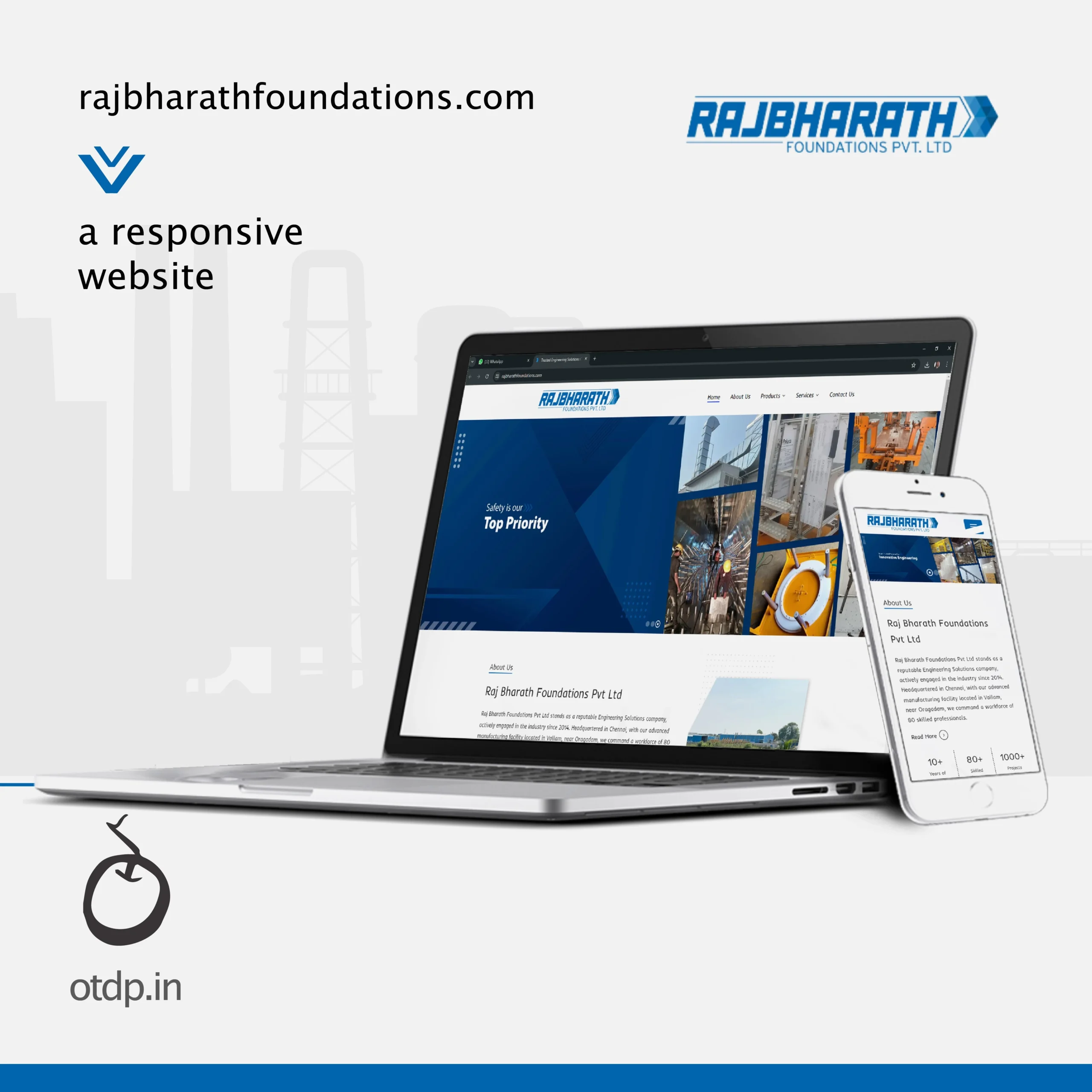Responsive website design for construction and infrastructure company